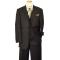 Bertolini Brown With Taupe / Grey Pinstripes Wool & Silk Blend Vested Suit 74055